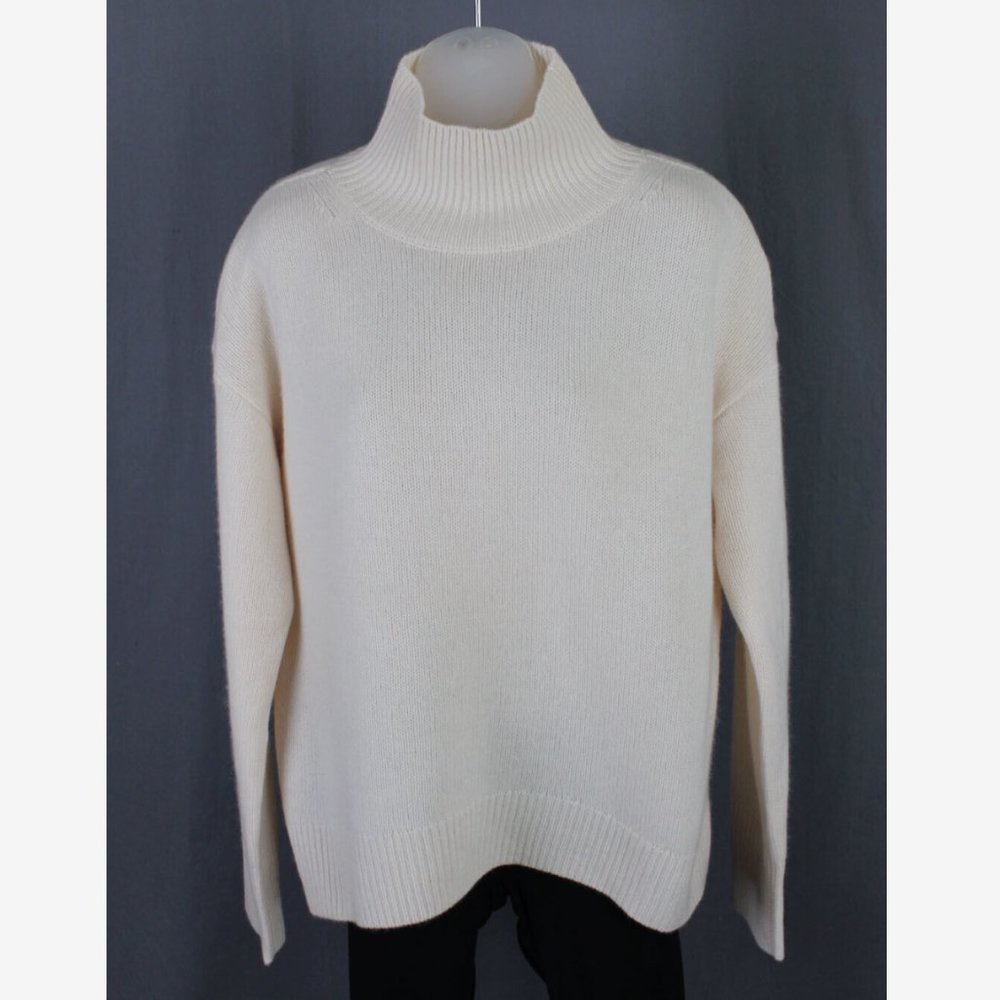 Naked Cashmere Joslyn Ivory Cashmere Turtleneck Sweater Small